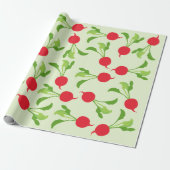 Radish Red Green Pattern Cadeaupapier (Uitgerold)