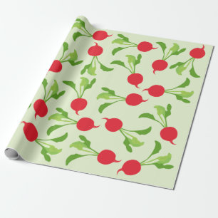 Radish Red Green Pattern Cadeaupapier