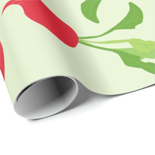 Radish Red Green Pattern Cadeaupapier (Rol Hoek)