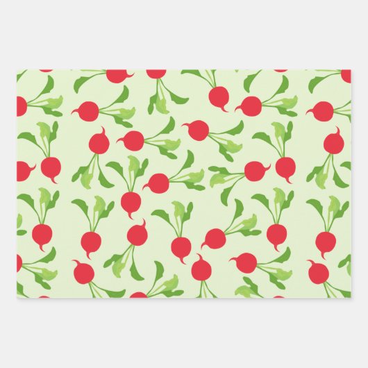 Radish Red Green Pattern Inpakpapier Vel (Voorkant 2)