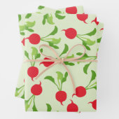 Radish Red Green Pattern Inpakpapier Vel (In situ)