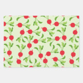 Radish Red Green Pattern Inpakpapier Vel (Voorkant)