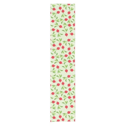Radish Red Green Pattern Korte Tafelloper (Voorkant)