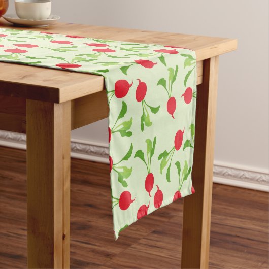 Radish Red Green Pattern Korte Tafelloper (Voorbeeld)