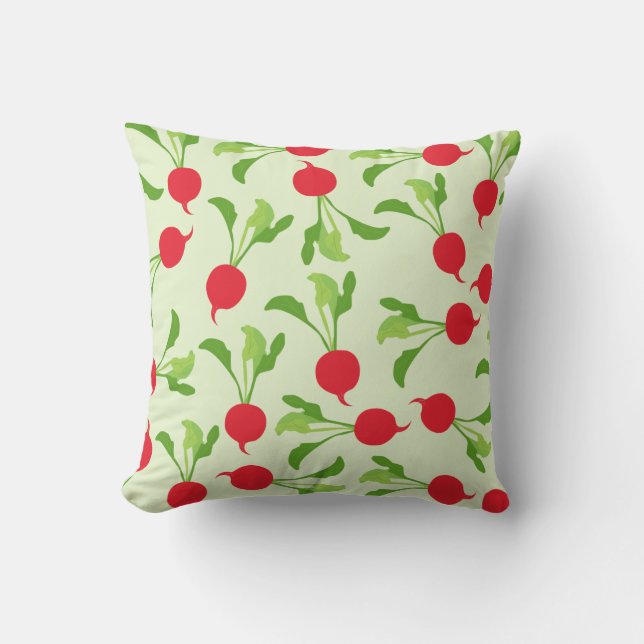 Radish Red Green Pattern Kussen (Voorkant)