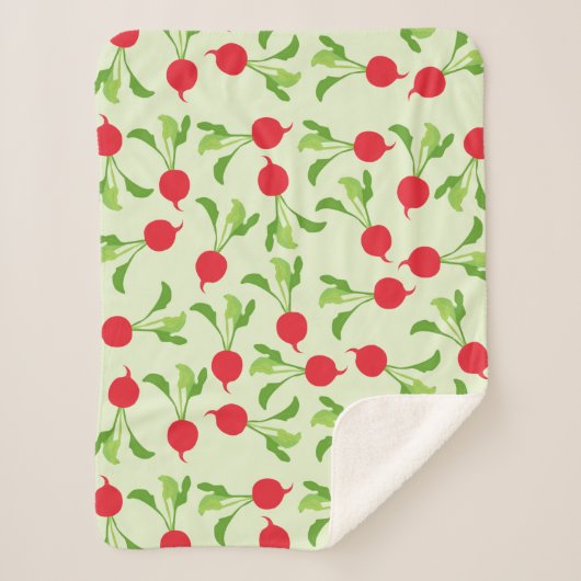 Radish Red Green Pattern Sherpa Deken (Voorkant)