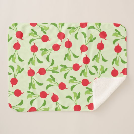 Radish Red Green Pattern Sherpa Deken (Voorkant (horizontaal))