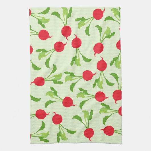 Radish Red Green Pattern Theedoek (Verticaal)