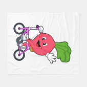 Radish with Bicycle Fleece Deken (Voorkant (Horizontaal))