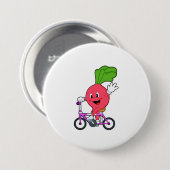 Radish with Bicycle Ronde Button 7,6 Cm (Voorkant /achterkant)