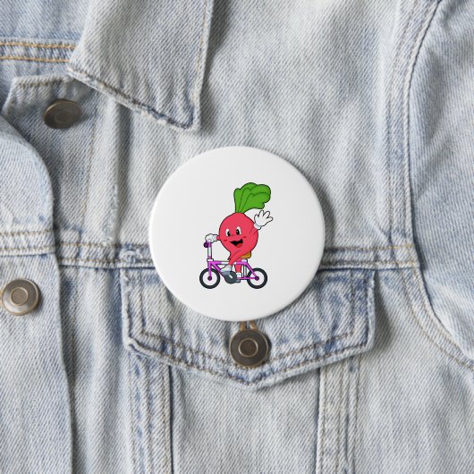 Radish with Bicycle Ronde Button 7,6 Cm (In situ)