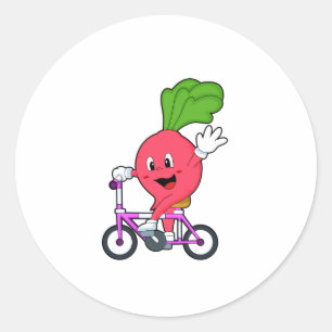 Radish with Bicycle Ronde Sticker