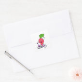 Radish with Bicycle Vierkante Sticker (Envelop)