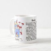 Rado Family Hungarian Coat of Arms mok (Voorkant links)