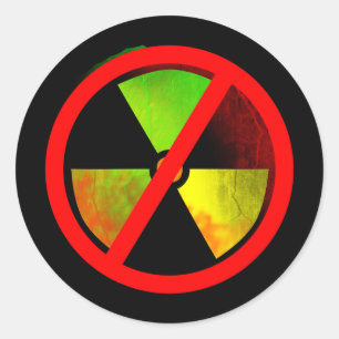 Radoactive Grunge Anti-nucleair Symbool Sticker