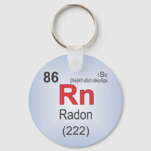 Radon Afzonderlijk element van de periodieke tabel Sleutelhanger