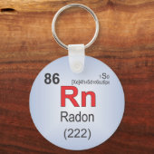 Radon Afzonderlijk element van de periodieke tabel Sleutelhanger (Voorkant)