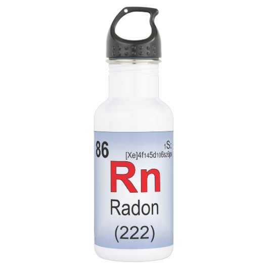 Radon Afzonderlijk element van de periodieke tabel Waterfles (Voorkant)