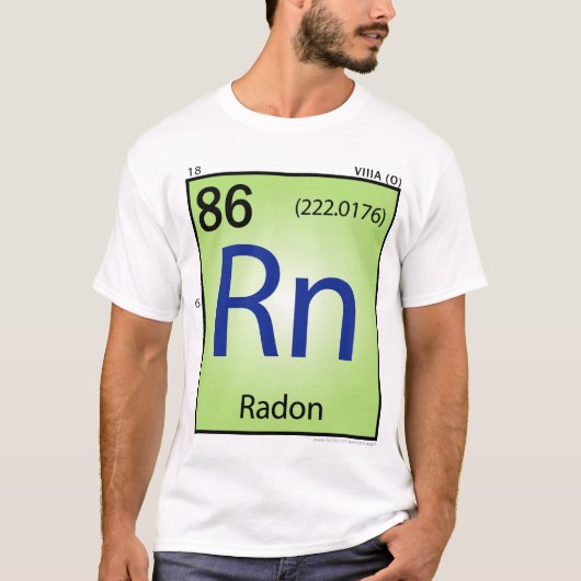 Radon (Rn) Element T-Shirt - Alleen voor (Voorkant)