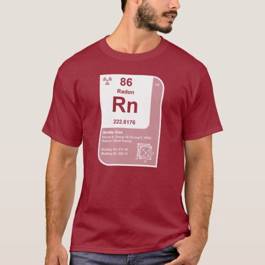 Radon (Rn) T-shirt (Voorkant)