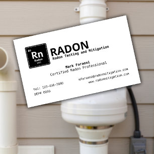 Radon Testen en Mitigatie Bedrijf Visitekaartje