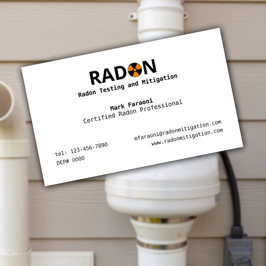 Radon Testen en Mitigatie Bedrijf Visitekaartje