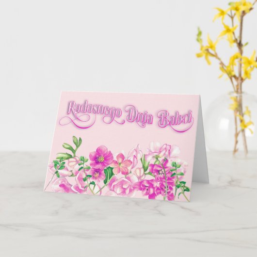 Radosnego Dnia Babci - Moederdag Kaart (Gele Bloem)