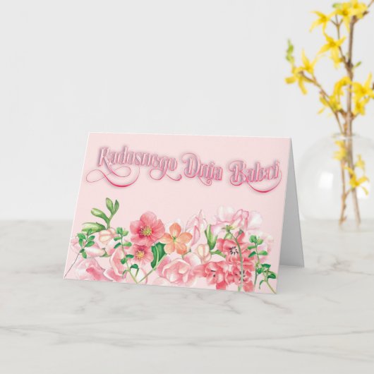 Radosnego Dnia Babci - Moederdag Kaart (Gele Bloem)