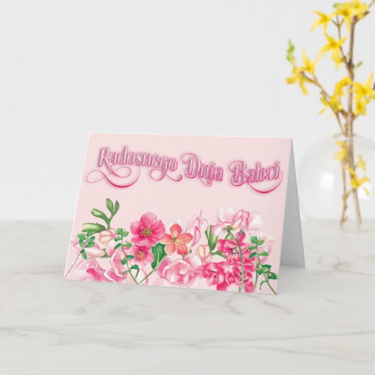 Radosnego Dnia Babci - Moederdag Kaart (Gele Bloem)