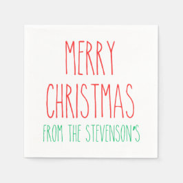 RAE DUNN Geïnspireerd Merry Christmas gepersonalis Servet