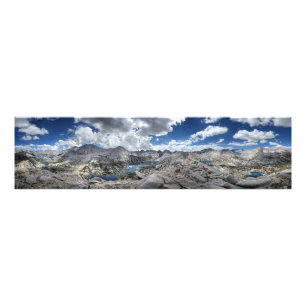 Rae Lakes Panorama van Fin Dome - John Muir Trail Foto Afdruk