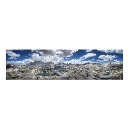 Rae Lakes Panorama van Fin Dome - John Muir Trail Foto Afdruk (Voorkant)