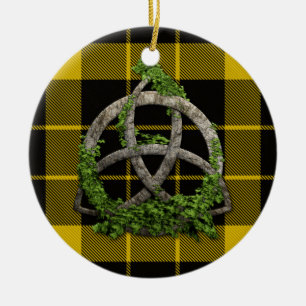 Raeburn Tartan And Celtic Trinity Knot Keramisch Ornament