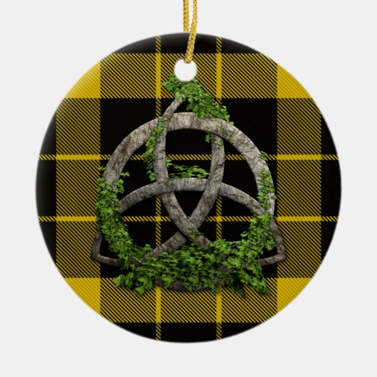 Raeburn Tartan And Celtic Trinity Knot Keramisch Ornament (Voorkant)