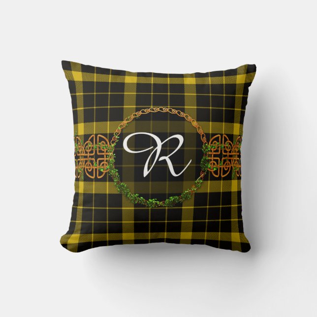 Raeburn Tartan en monogram Kussen (Voorkant)