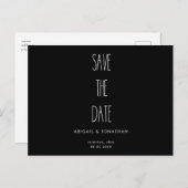 RaeDunn Wedding Black & White Save the Date Uitnodiging Briefkaart (Voorkant / Achterkant)