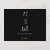 RaeDunn Wedding Black & White Save the Date Uitnodiging Briefkaart (Voorkant)