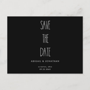 RaeDunn Wedding Black & White Save the Date Uitnodiging Briefkaart