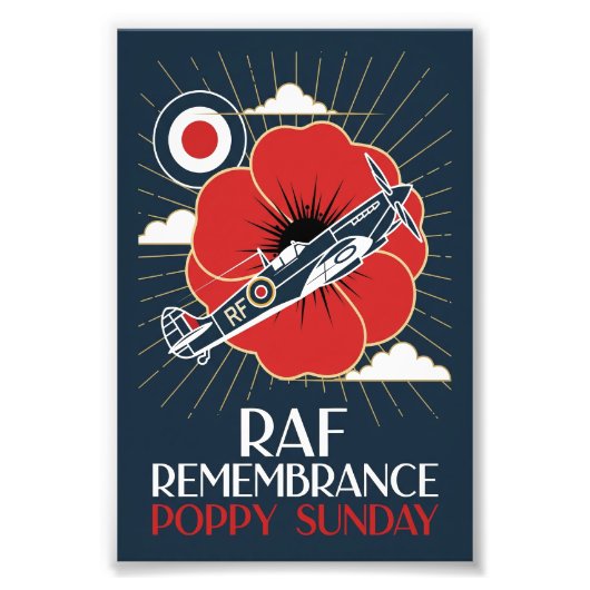 RAF Art Deco Remembrance Day Edition Foto Afdruk (Voorkant)
