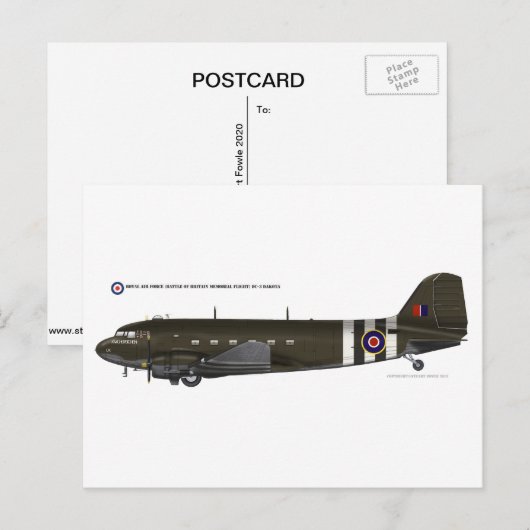 RAF BBMF DC3 Dakota Briefkaart (Voorkant / Achterkant)