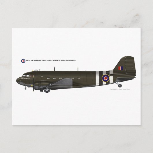 RAF BBMF DC3 Dakota Briefkaart (Voorkant)