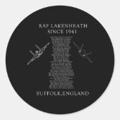 Raf Lakenheath Squadrons Ronde Sticker (Voorkant)