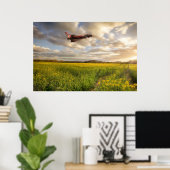 RAF Typhoon Eurofighter jet vliegt over raapzaad Poster (Thuiskantoor)