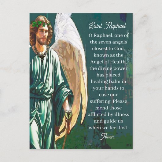 Rafaël Archengel Heilengel Gebedsnoot Briefkaart (Voorkant)