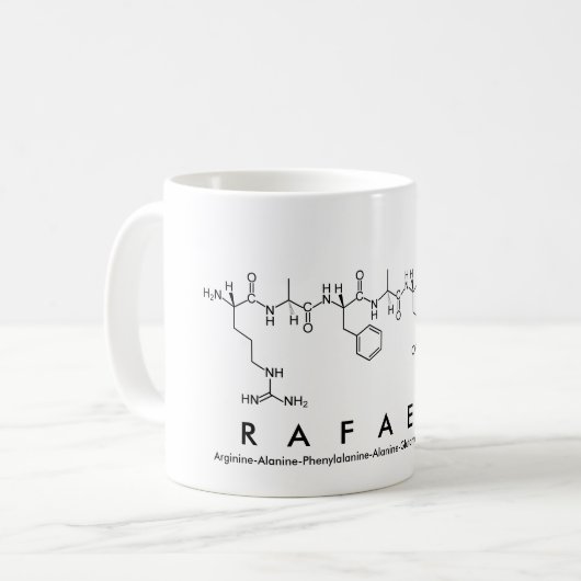 Rafaela peptide naam mok (Voorkant links)