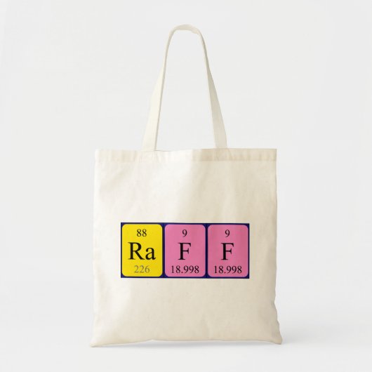 Raff periodieke tabelnaam canvas tas (Voorkant)