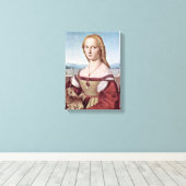 Raffael - Portret van jonge vrouw met eenhoorn Canvas Afdruk (Insitu (Houten vloer))