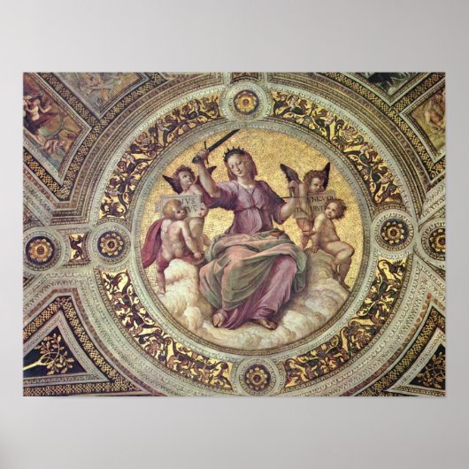 Raffaello Sanzio da Urbino - Justitia Tondo Poster (Voorkant)