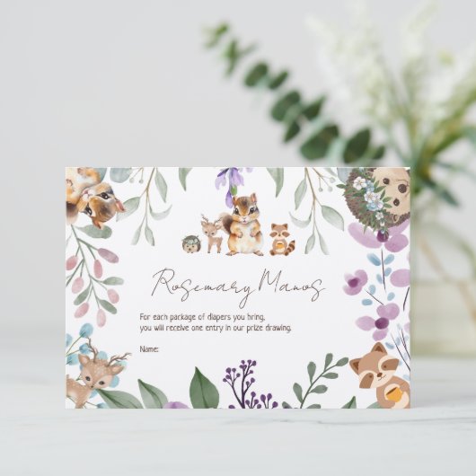 Raffelkorf van groenbossen informatiekaartje (Staand voorkant)