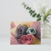 Raffia Rozen Briefkaart (Staand voorkant)